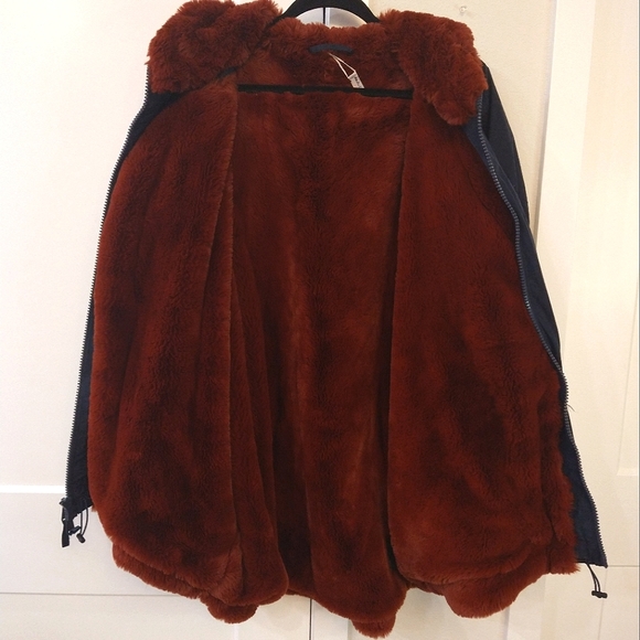 Free People Navy Wine Break the Ice Jacket. Large. FLAW - Picture 4 of 8